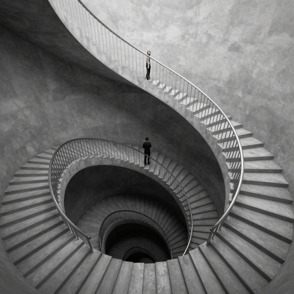 Spiral staircase going infinitely in both directio